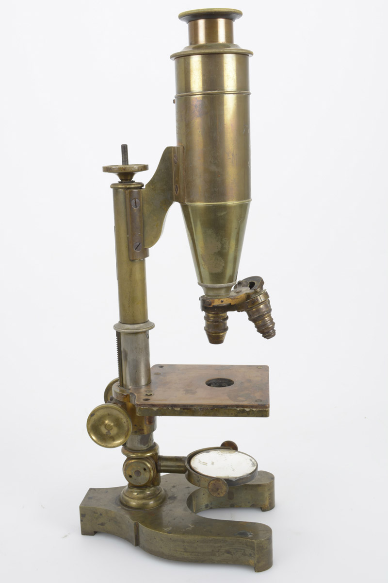 Mikroskop, hergestellt um 1890 von Schieck in Berlin; benutzt vom Neurologen Constantin von Monakow (1853-1930), Inventarnummer 369